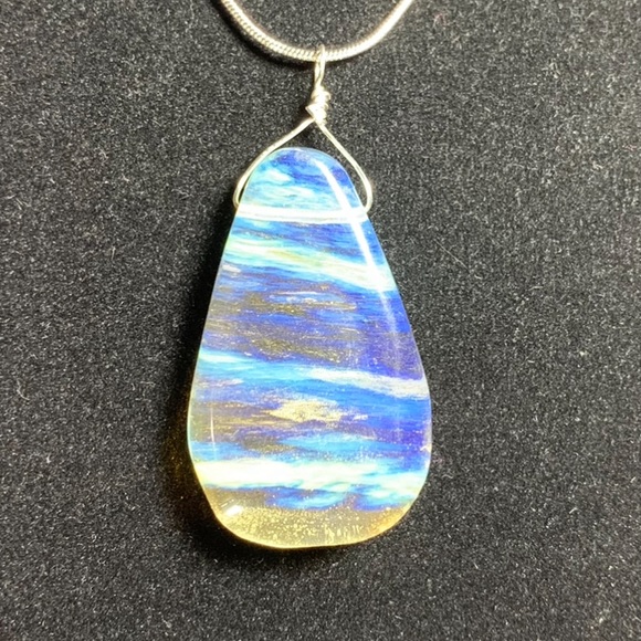 Lemon Opalite Quartz. Gorgeous pendant. Free SS chain with offer.Handmade - Picture 4 of 10